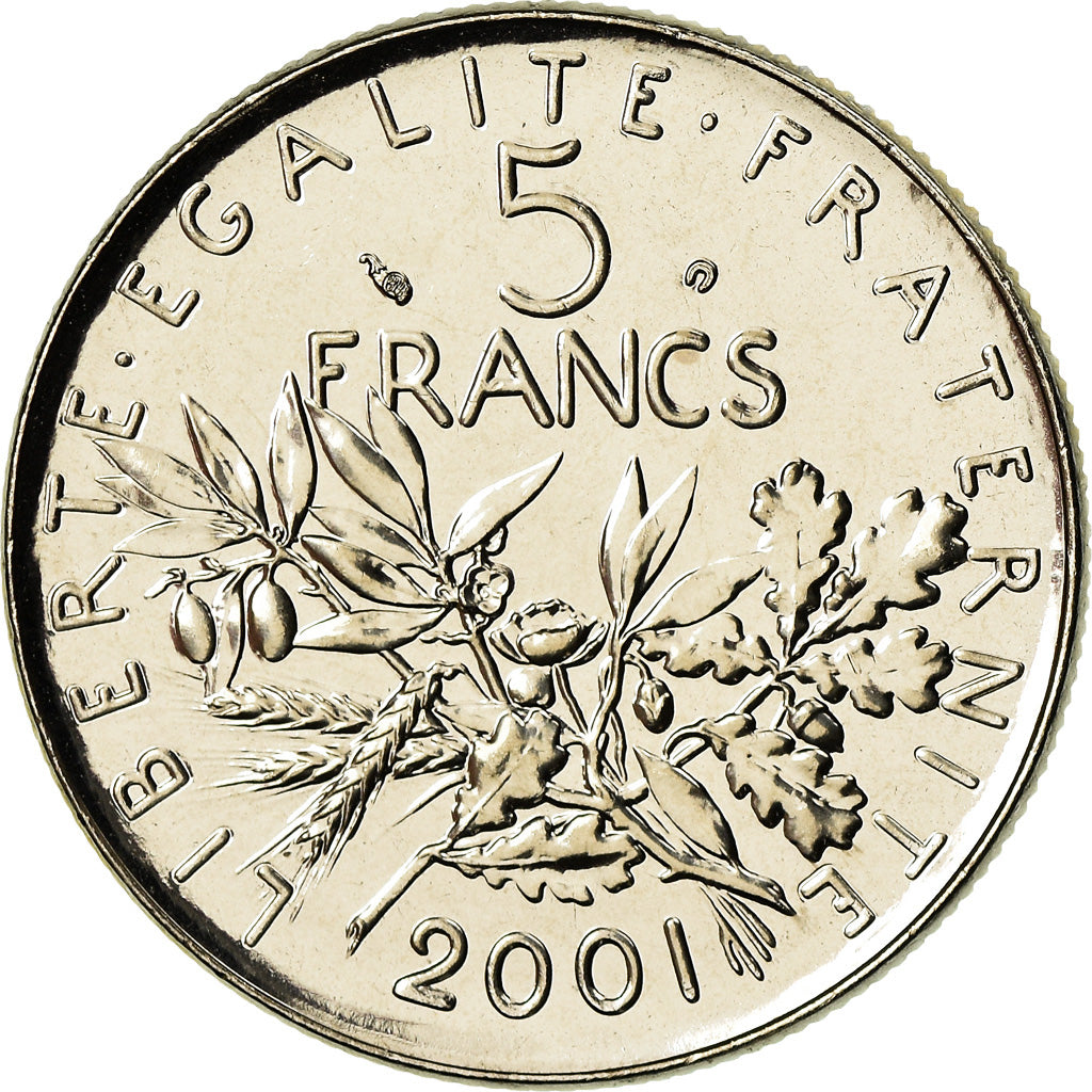 Monnaie, France, Semeuse, 5 Francs, 2001, Paris, BU, FDC, Nickel Clad