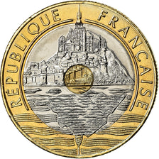 Monnaie, France, Mont Saint Michel, 20 Francs, 2001, BU, FDC, Tri-Metallic