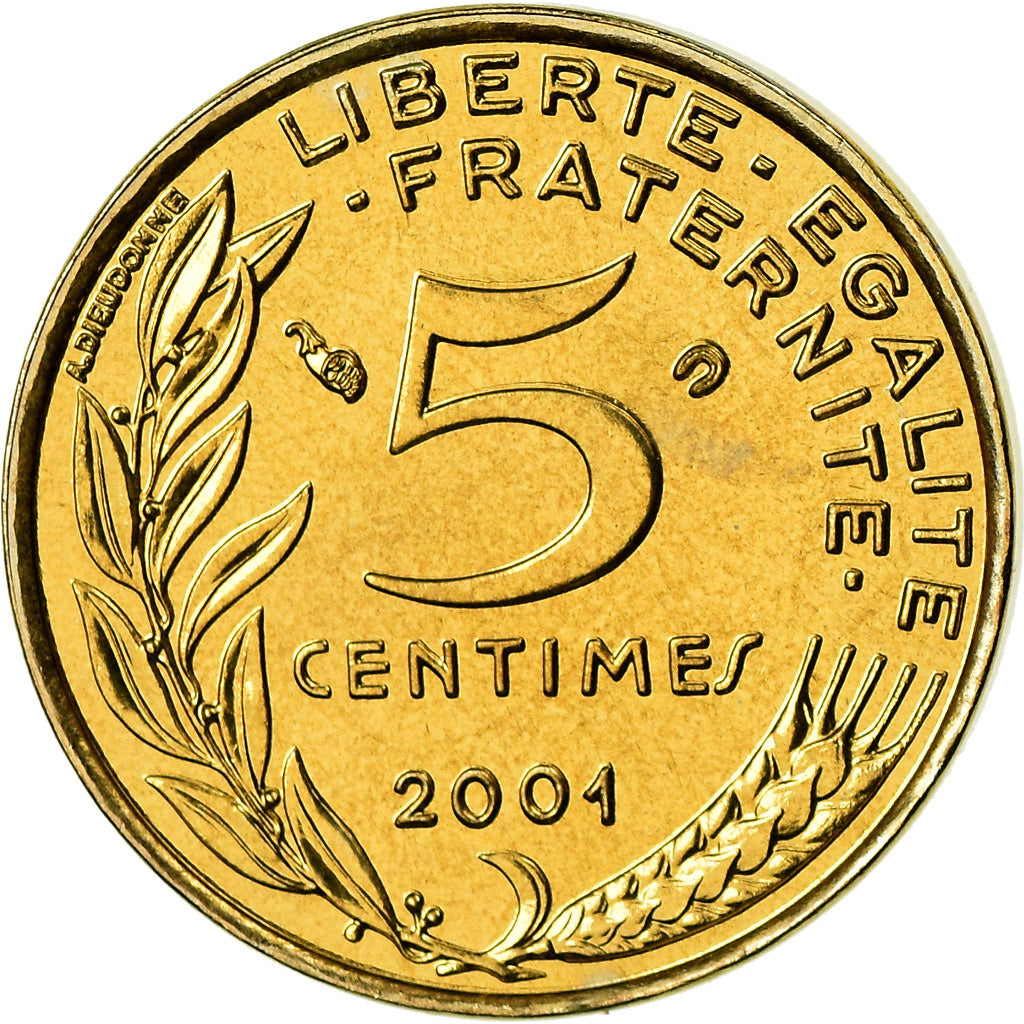 Monnaie, France, Marianne, 5 Centimes, 2001, Paris, BU, FDC, Aluminum-Bronze