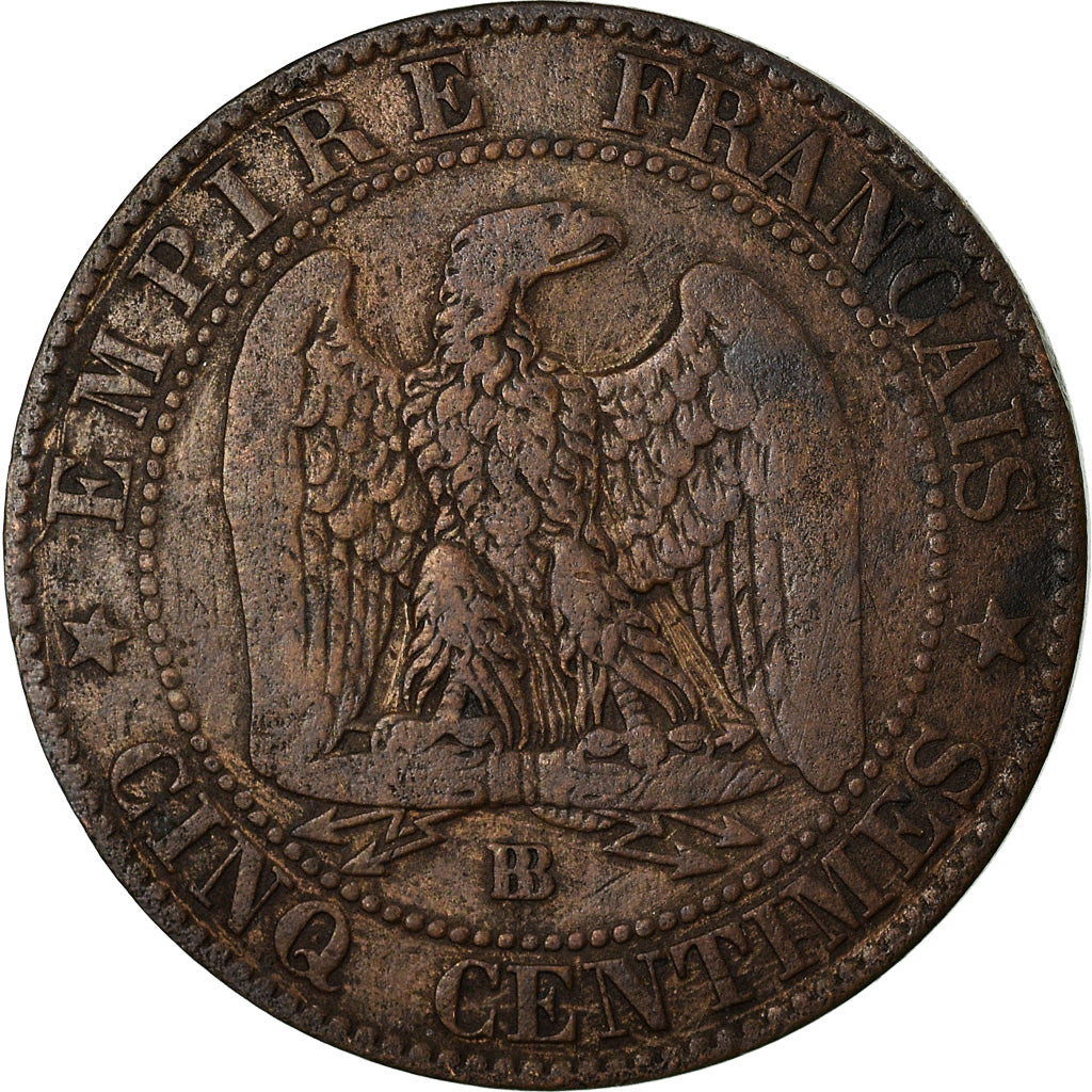 Moneta, Francia, Napoleon III, Napoléon III, 5 Centimes, 1854, Strasbourg, MB+