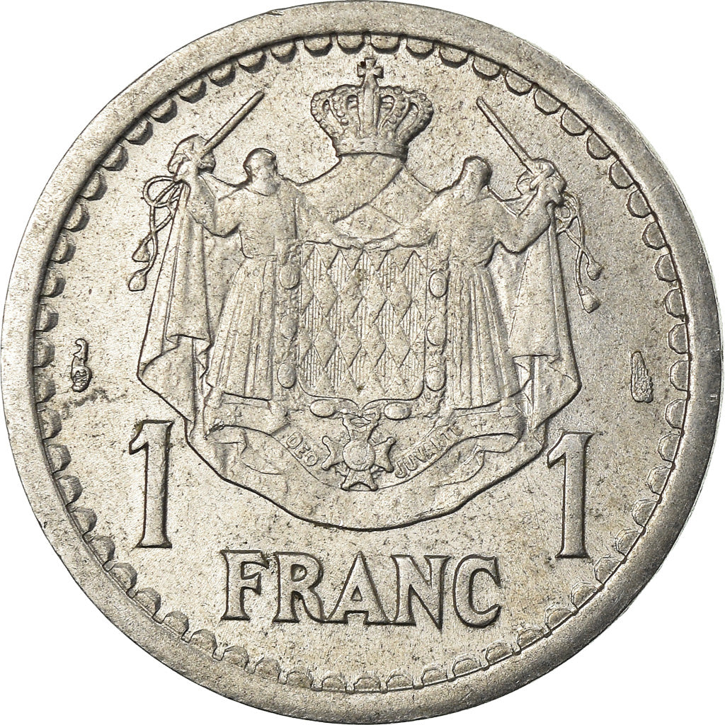 Munten, Monaco, Louis II, Franc, 1943, ZF, Aluminium, KM:120, Gadoury:MC131