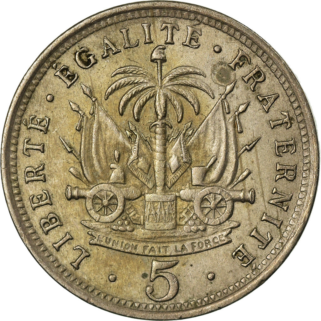 Coin, Haiti, 5 Centimes, 1905, EF(40-45), Copper-nickel, KM:53