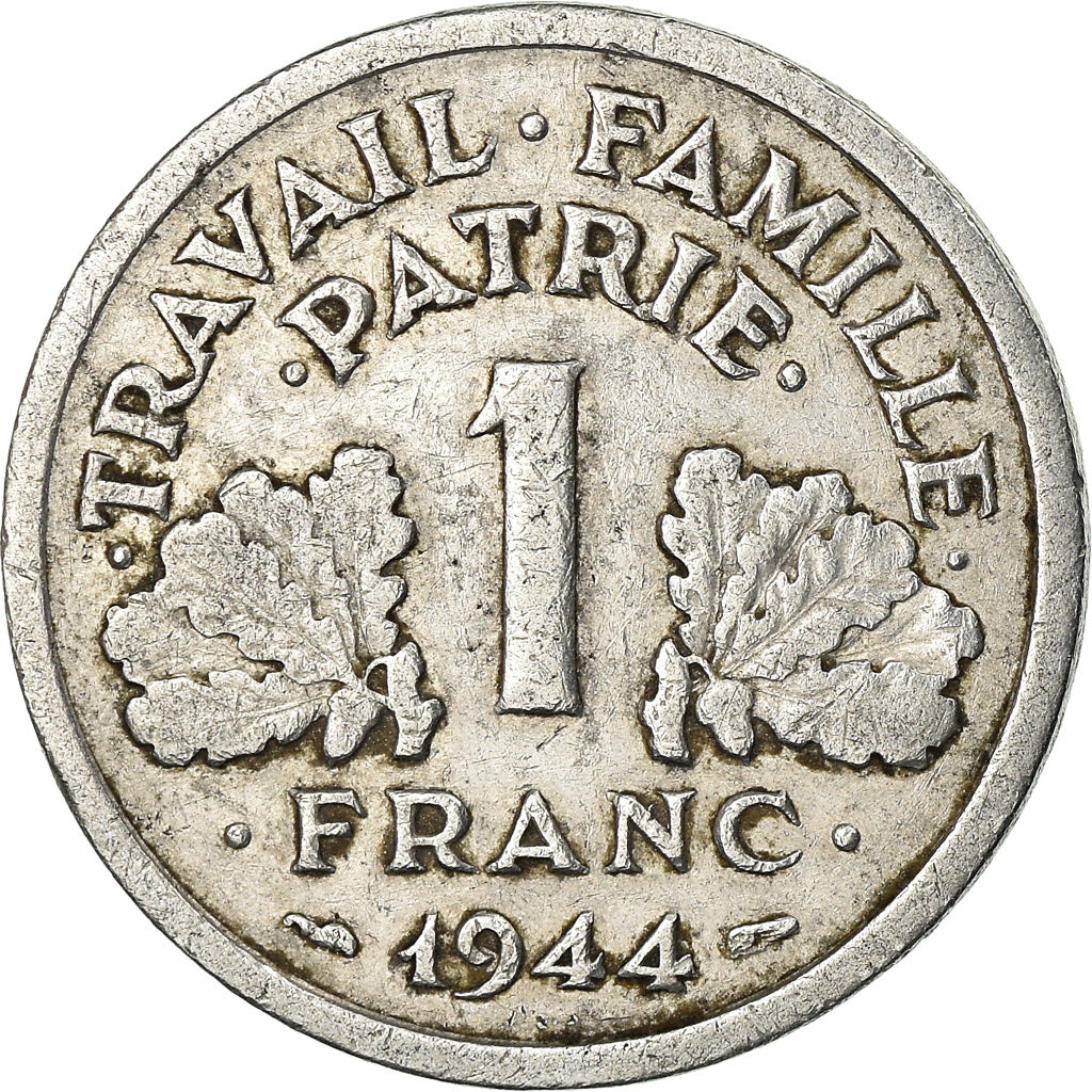 Moneda, Francia, Morlon, Franc, 1944, Castelsarrasin, MBC, Aluminio, KM:885a.3
