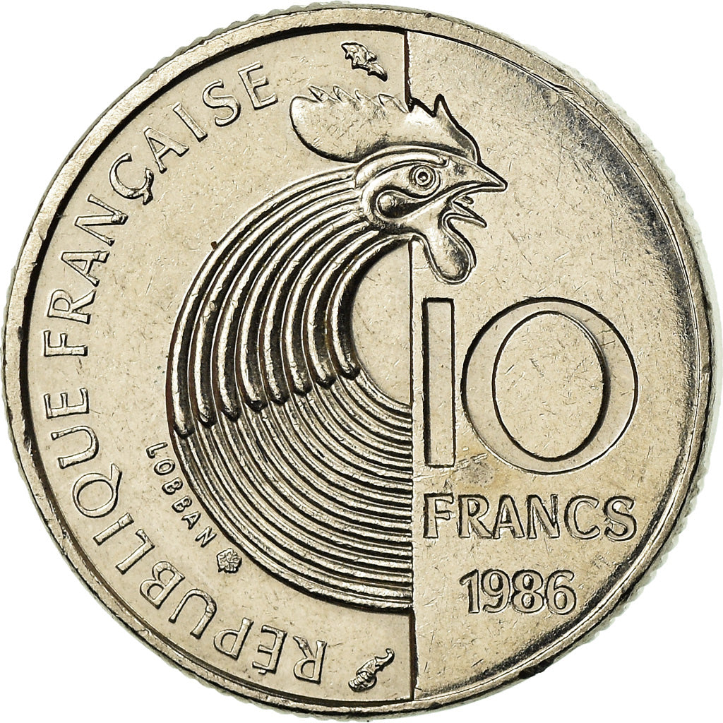 Münze, Frankreich, Schumann, 10 Francs, 1986, SS, Nickel, KM:958, Gadoury:825