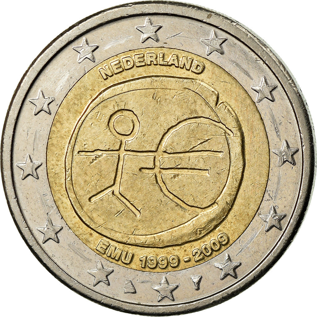 Nederland, 2 Euro, EMU, 2009, ZF, Bi-Metallic