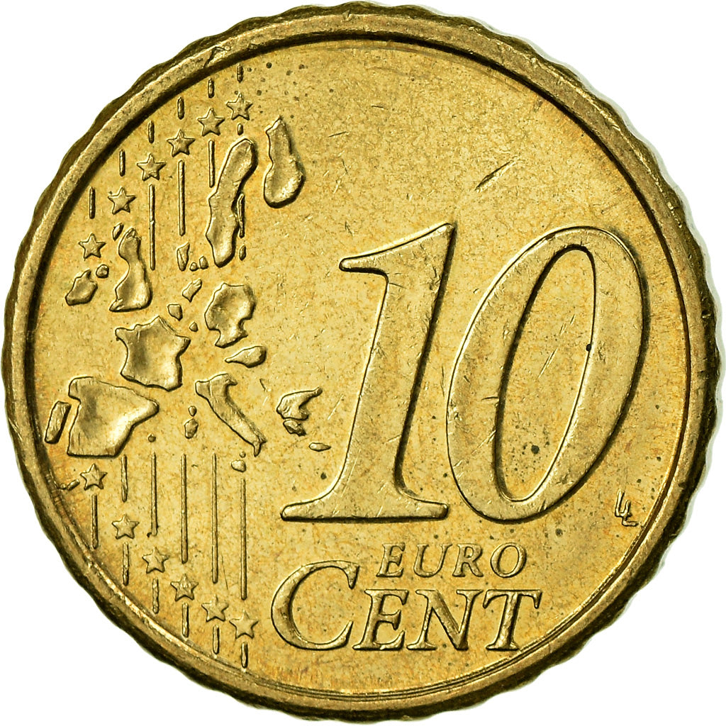 Finlandia, 10 Euro Cent, 2000, BB, Ottone, KM:101