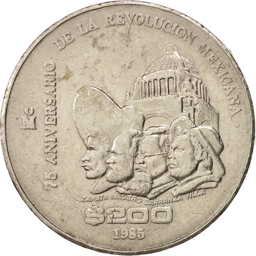 Mexico, 200 Pesos, 1985, Mexico City, AU(50-53), Copper-nickel, KM:510
