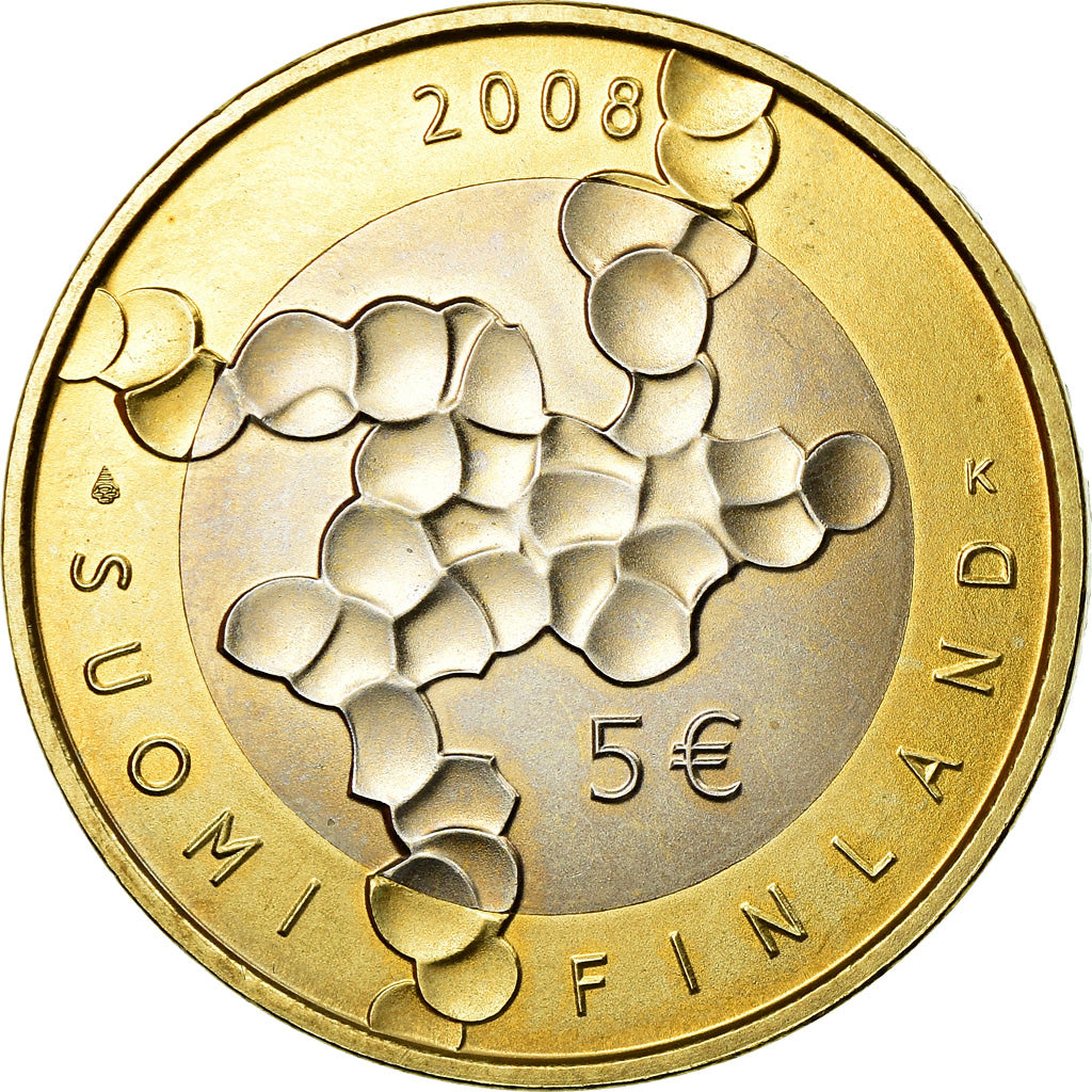 Finland, 5 Euro, 2008, MS(63), Bi-Metallic, KM:146