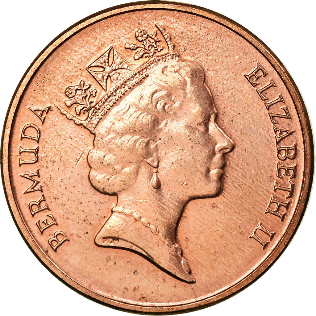 Coin, Bermuda, Elizabeth II, Cent, 1997, AU(55-58), Copper Plated Zinc, KM:44b