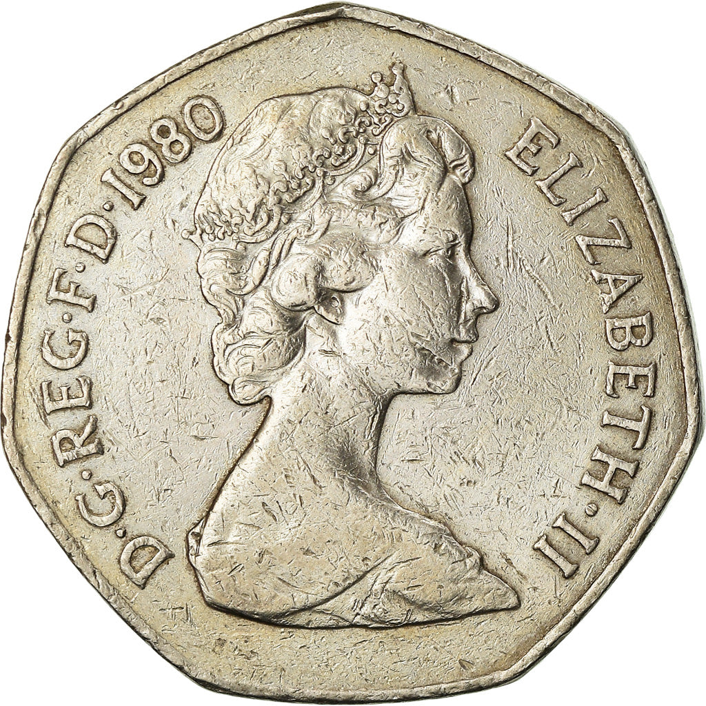 Münze, Großbritannien, Elizabeth II, 50 New Pence, 1980, SS, Copper-nickel