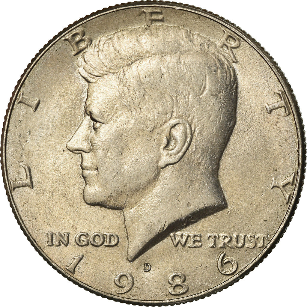 Coin, United States, Kennedy Half Dollar, Half Dollar, 1986, U.S. Mint, Denver