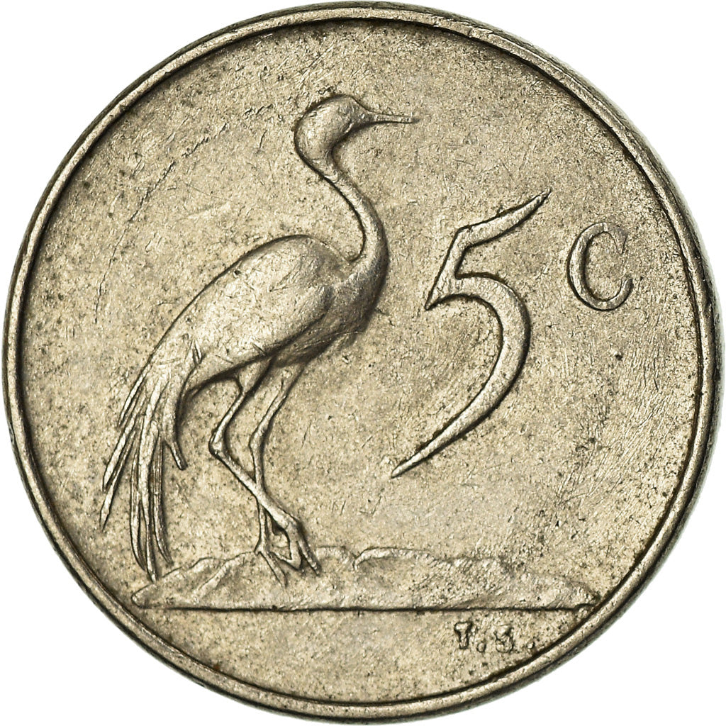 Moneta, Sudafrica, 5 Cents, 1973, BB, Nichel, KM:84