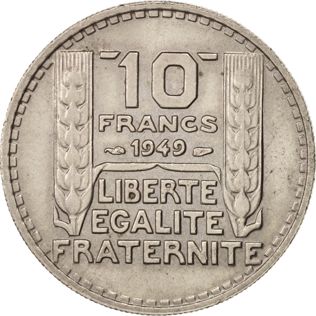 France, Turin,10 Francs,1949, Paris,MS(65-70),Copper-nickel,KM:909.1
