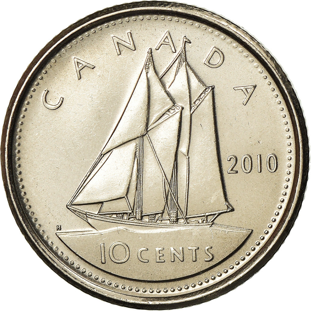 Coin, Canada, Elizabeth II, 10 Cents, 2010, Royal Canadian Mint, Winnipeg