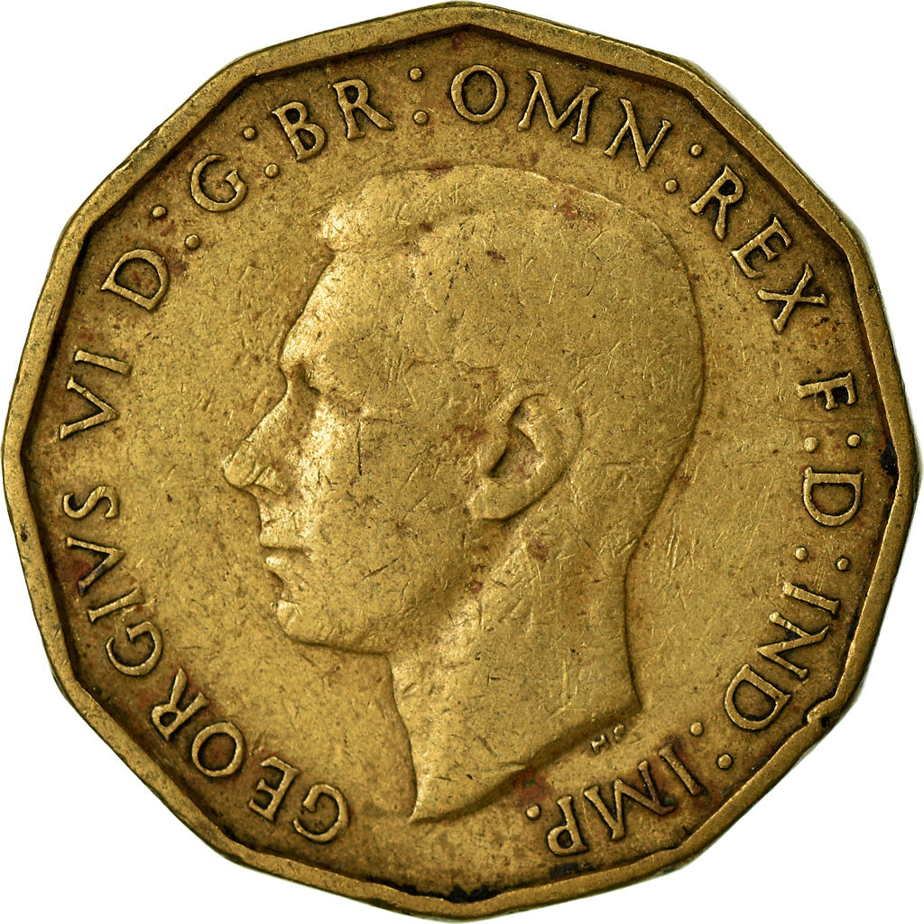 Moneta, Gran Bretagna, George VI, 3 Pence, 1939, MB+, Nichel-ottone, KM:849