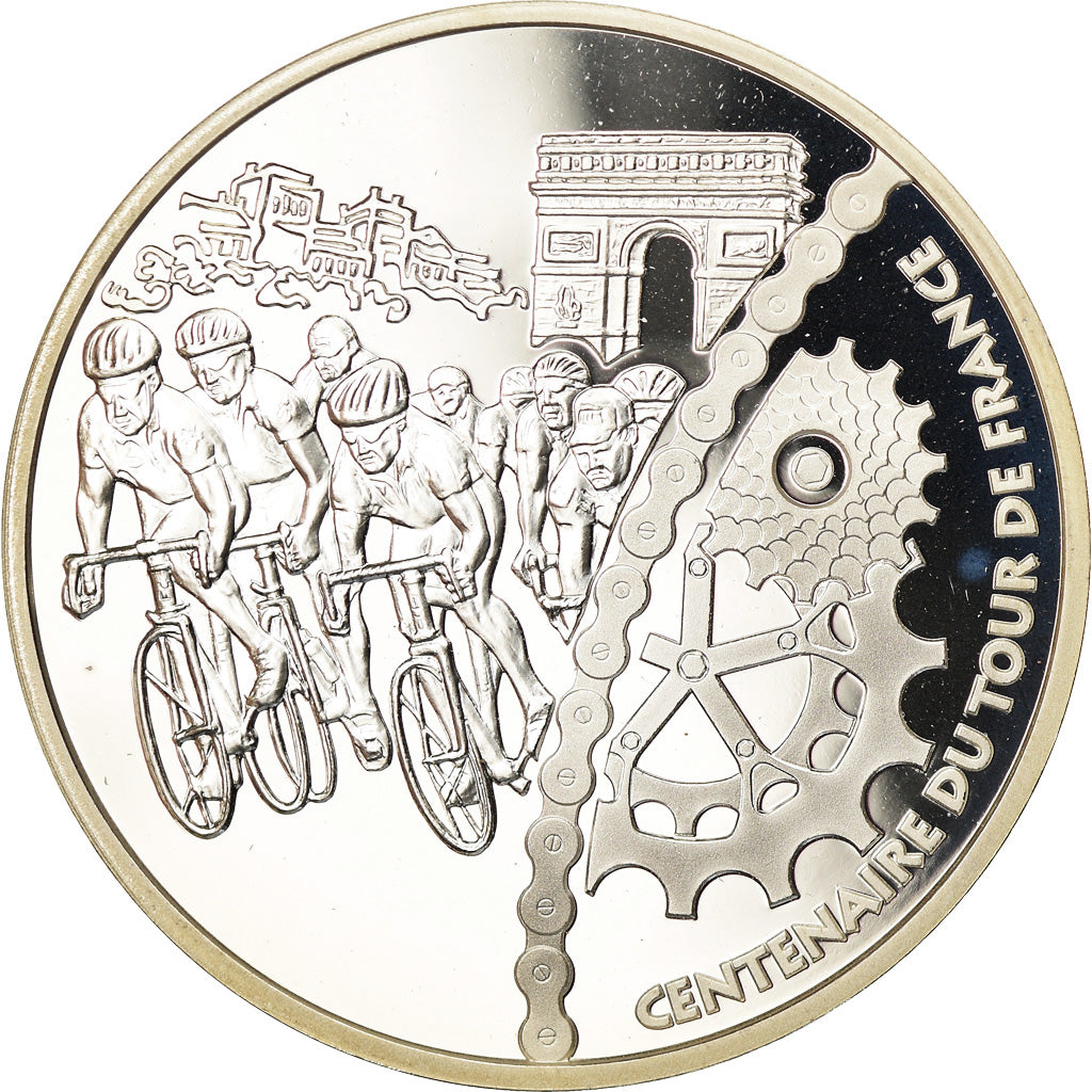 Francja, 1-1/2 Euro, Tour de France, 2003, Paris, BE, MS(65-70), Srebro