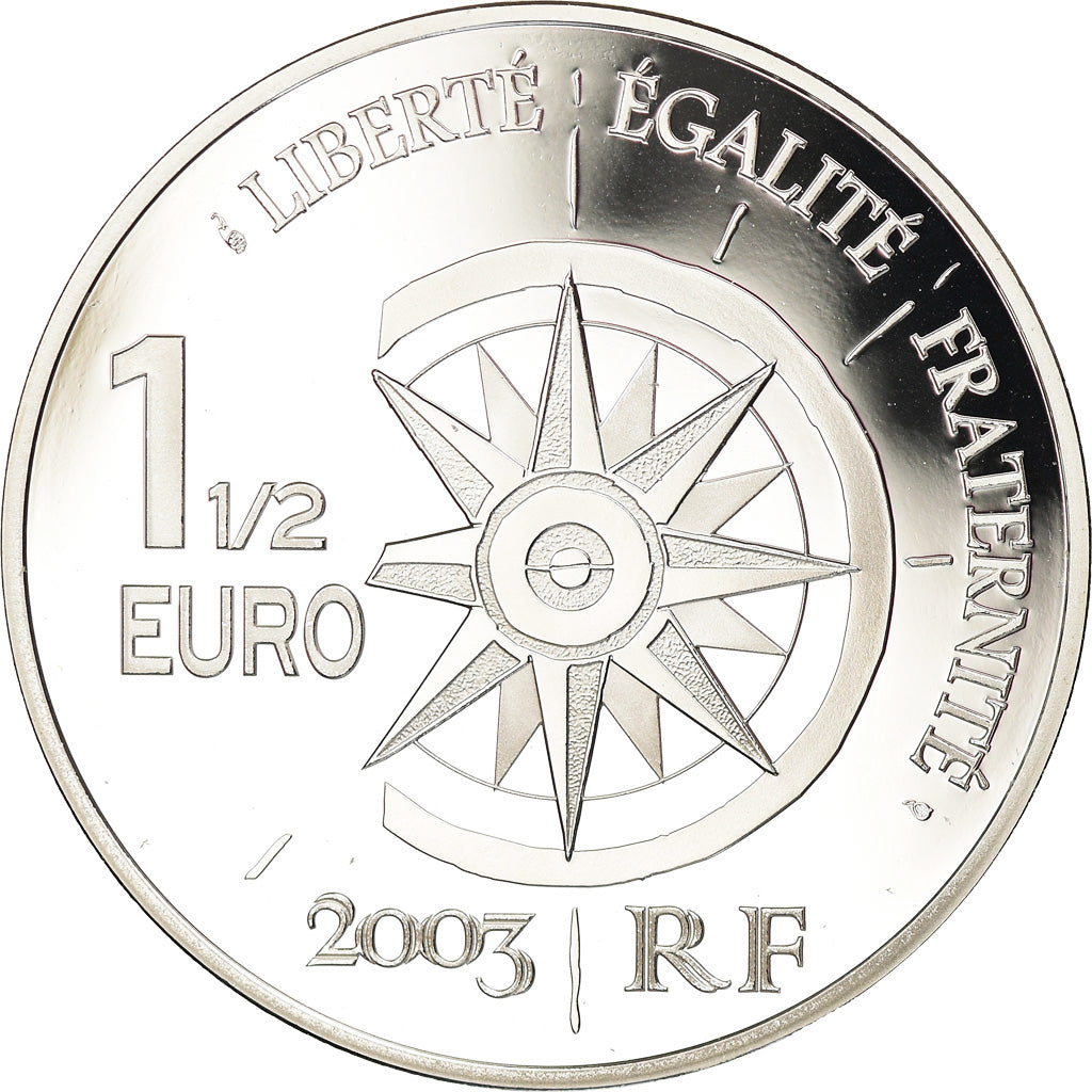 France, 1-1/2 Euro, 2003, BE, MS(65-70), Silver, Gadoury:EU83, KM:1341