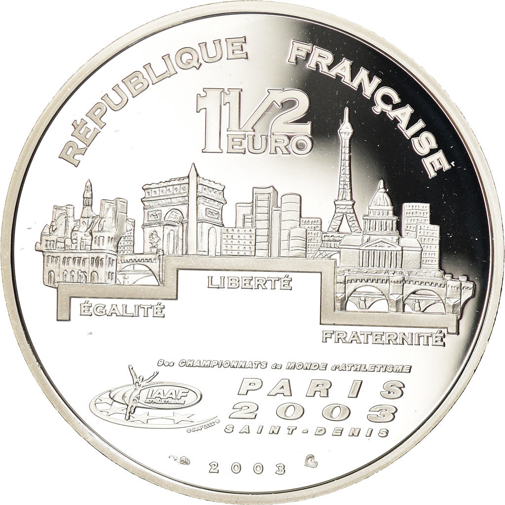 Francia, 1-1/2 Euro, 2003, BE, FDC, Plata, Gadoury:EU61, KM:1996