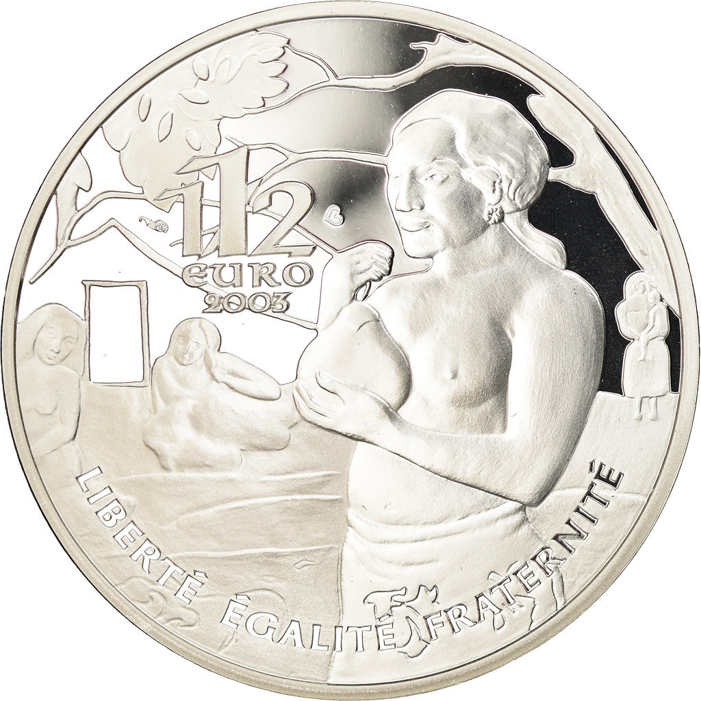 France, 1-1/2 Euro, 2003, BE, MS(65-70), Silver, Gadoury:EU68, KM:1345