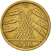 GERMANY, WEIMAR REPUBLIC, 10 Reichspfennig, 1936, Karlsruhe, AU(50-53),KM 40