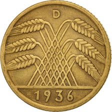 GERMANY, WEIMAR REPUBLIC, 10 Reichspfennig, 1936, Munich, EF(40-45), KM 40