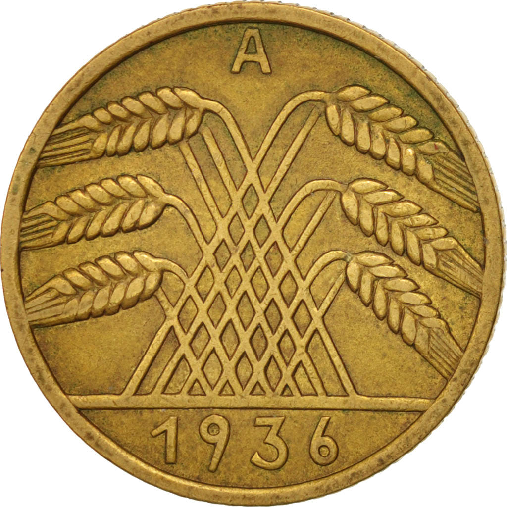 GERMANY, WEIMAR REPUBLIC, 10 Reichspfennig, 1936, Berlin, EF(40-45), KM 40