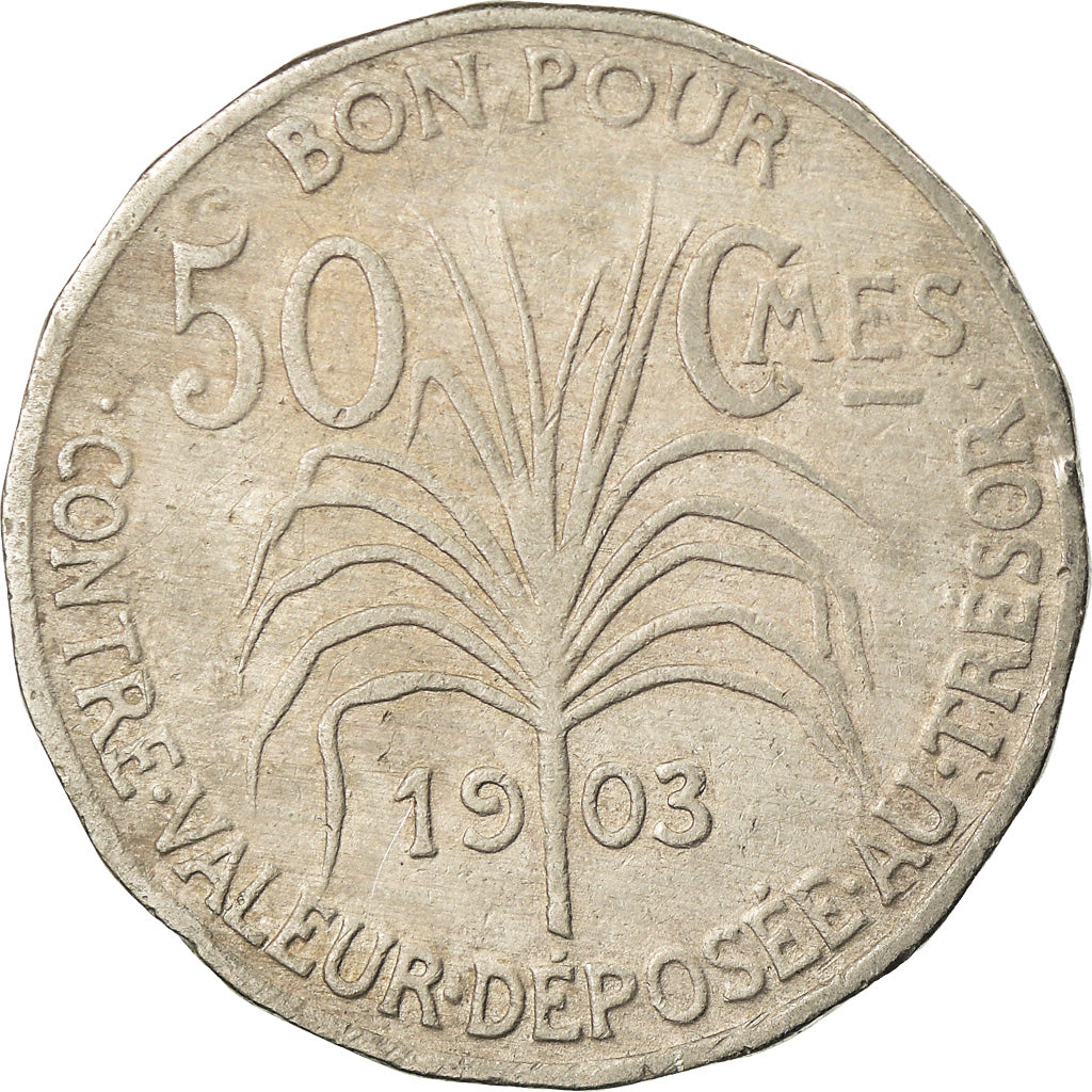 Coin, Guadeloupe, 50 Centimes, 1903, Paris, VF(30-35), Copper-nickel, KM:45