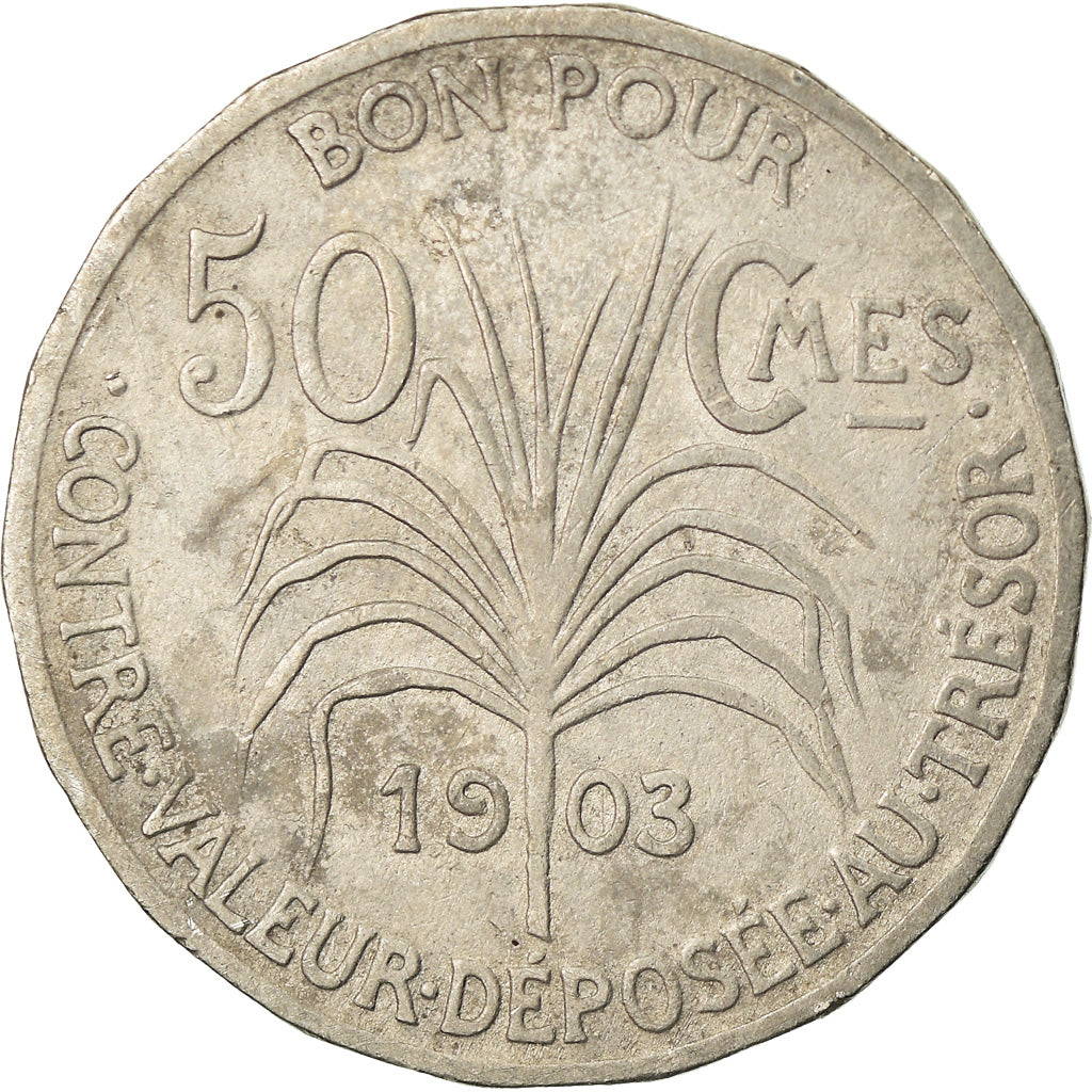 Coin, Guadeloupe, 50 Centimes, 1903, Paris, VF(20-25), Copper-nickel, KM:45