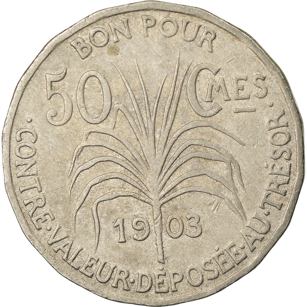 Coin, Guadeloupe, 50 Centimes, 1903, Paris, VF(20-25), Copper-nickel, KM:45