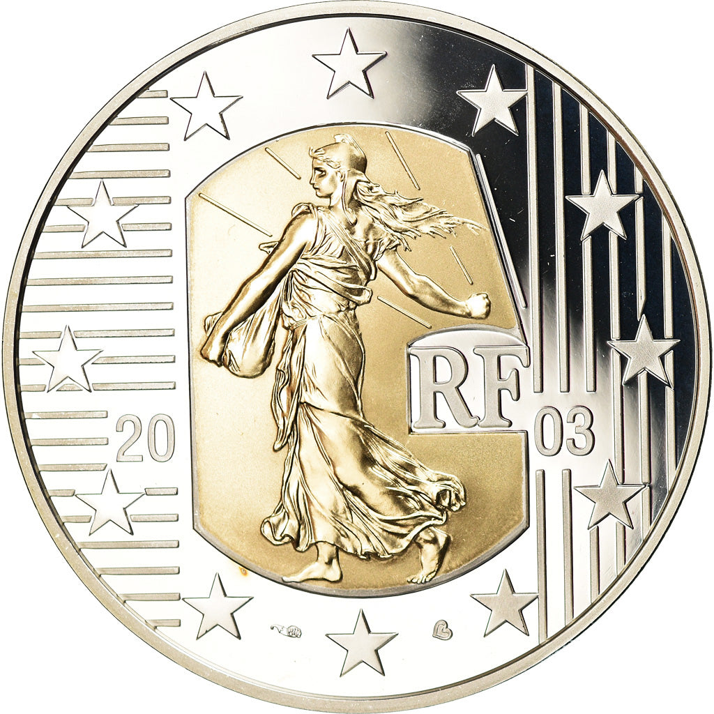 France, 5 Euro, Liberté Egalité Fraternité, 2003, BE, MS(65-70), Bi-Metallic