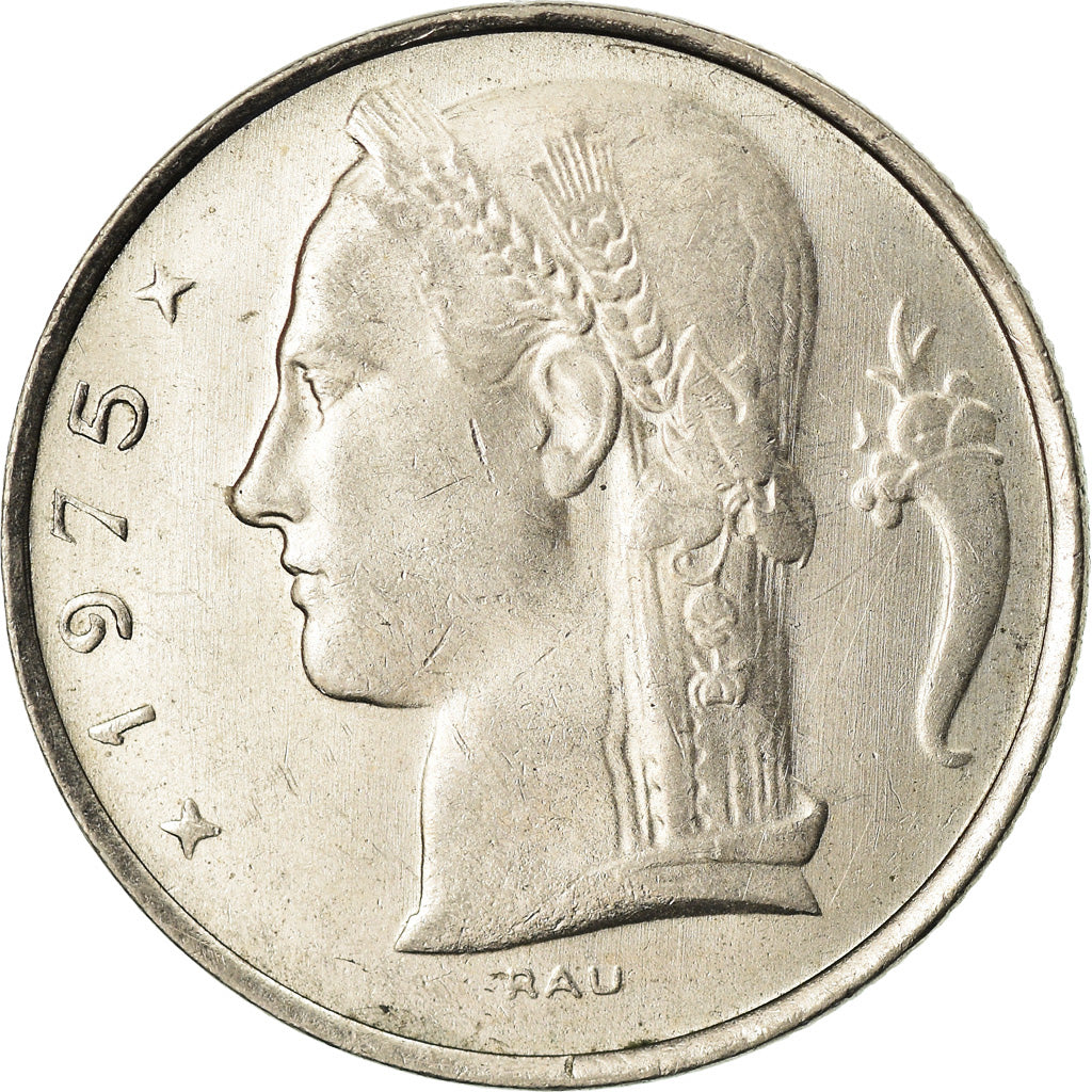 Coin, Belgium, 5 Francs, 5 Frank, 1975, EF(40-45), Copper-nickel, KM:134.2