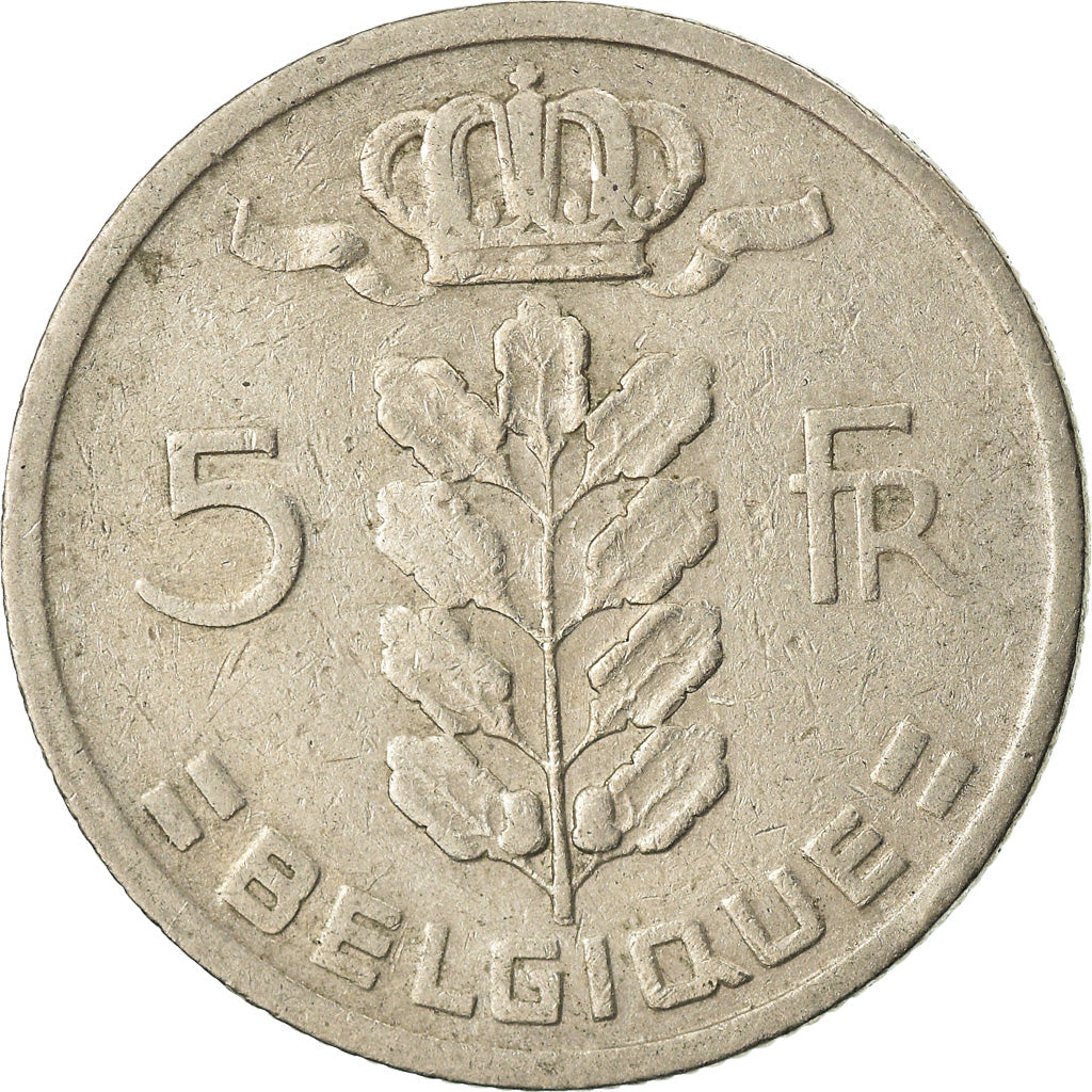 Moneta, Belgia, 5 Francs, 5 Frank, 1965, VF(30-35), Miedź-Nikiel, KM:134.1