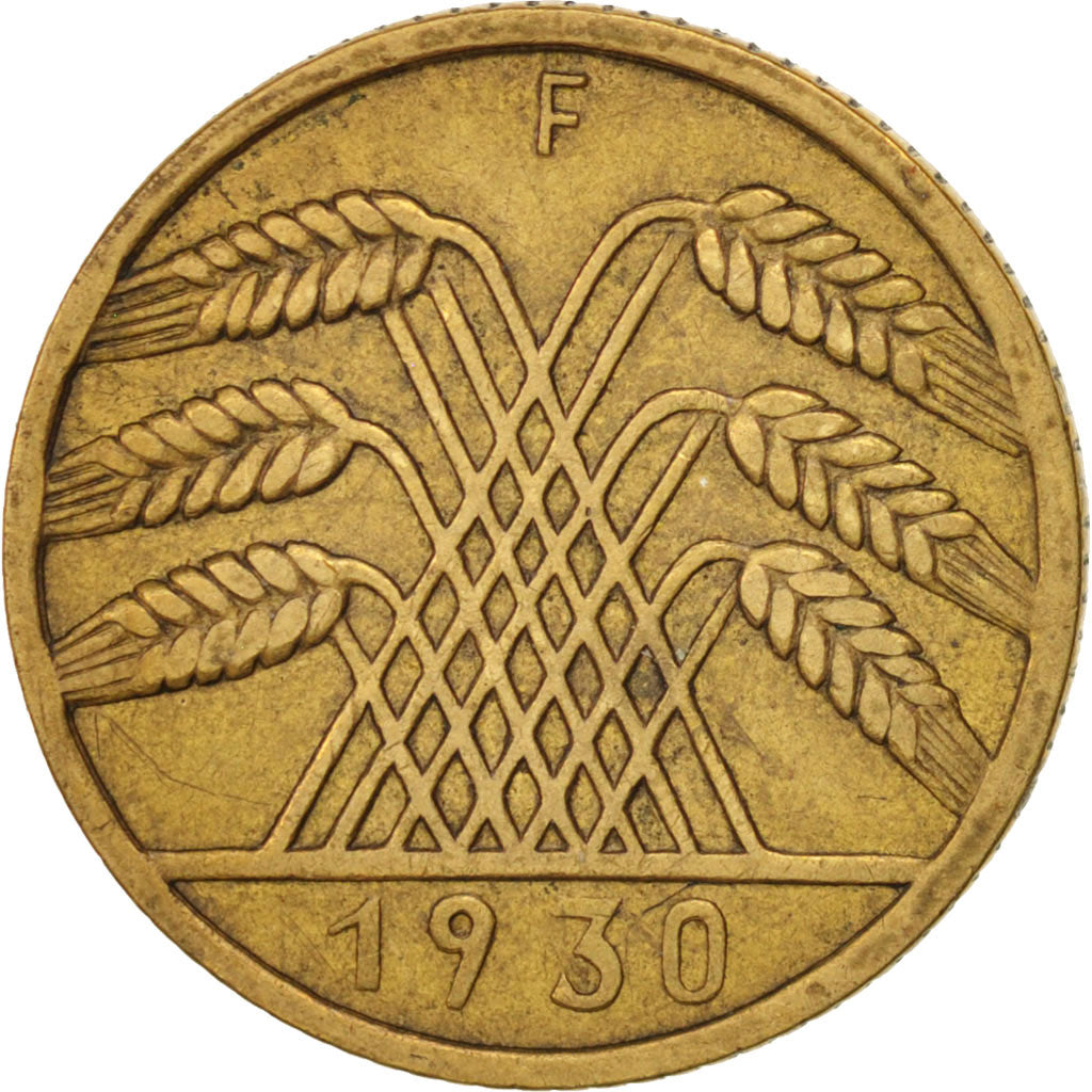 GERMANY, WEIMAR REPUBLIC, 10 Reichspfennig, 1930, Stuttgart, EF(40-45), KM 40