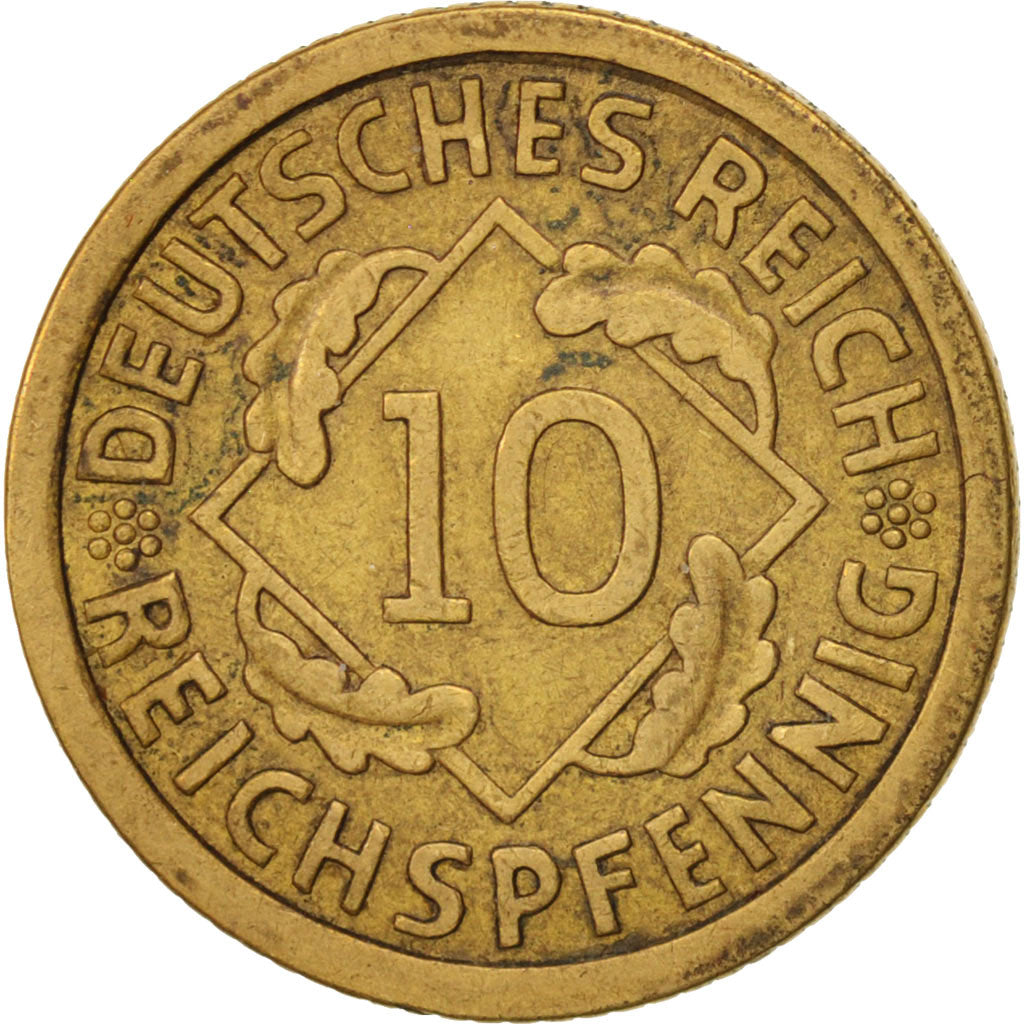 GERMANY, WEIMAR REPUBLIC, 10 Reichspfennig, 1930, Stuttgart, EF(40-45), KM 40