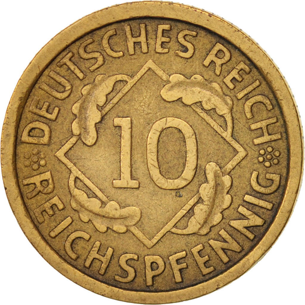 GERMANY, WEIMAR REPUBLIC, 10 Reichspfennig, 1929, Berlin, EF(40-45), KM 40