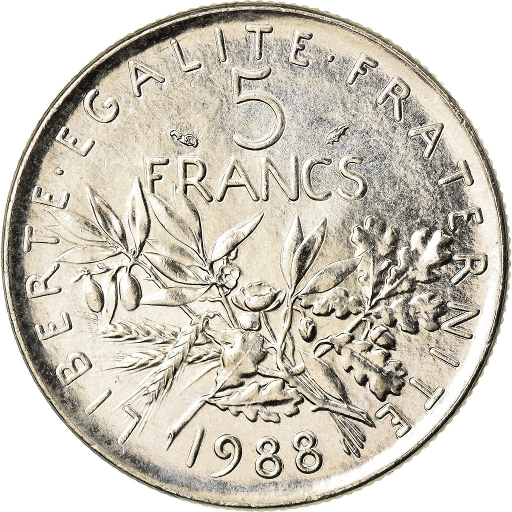 Coin, France, Semeuse, 5 Francs, 1988, Paris, FDC, MS(65-70), Nickel Clad