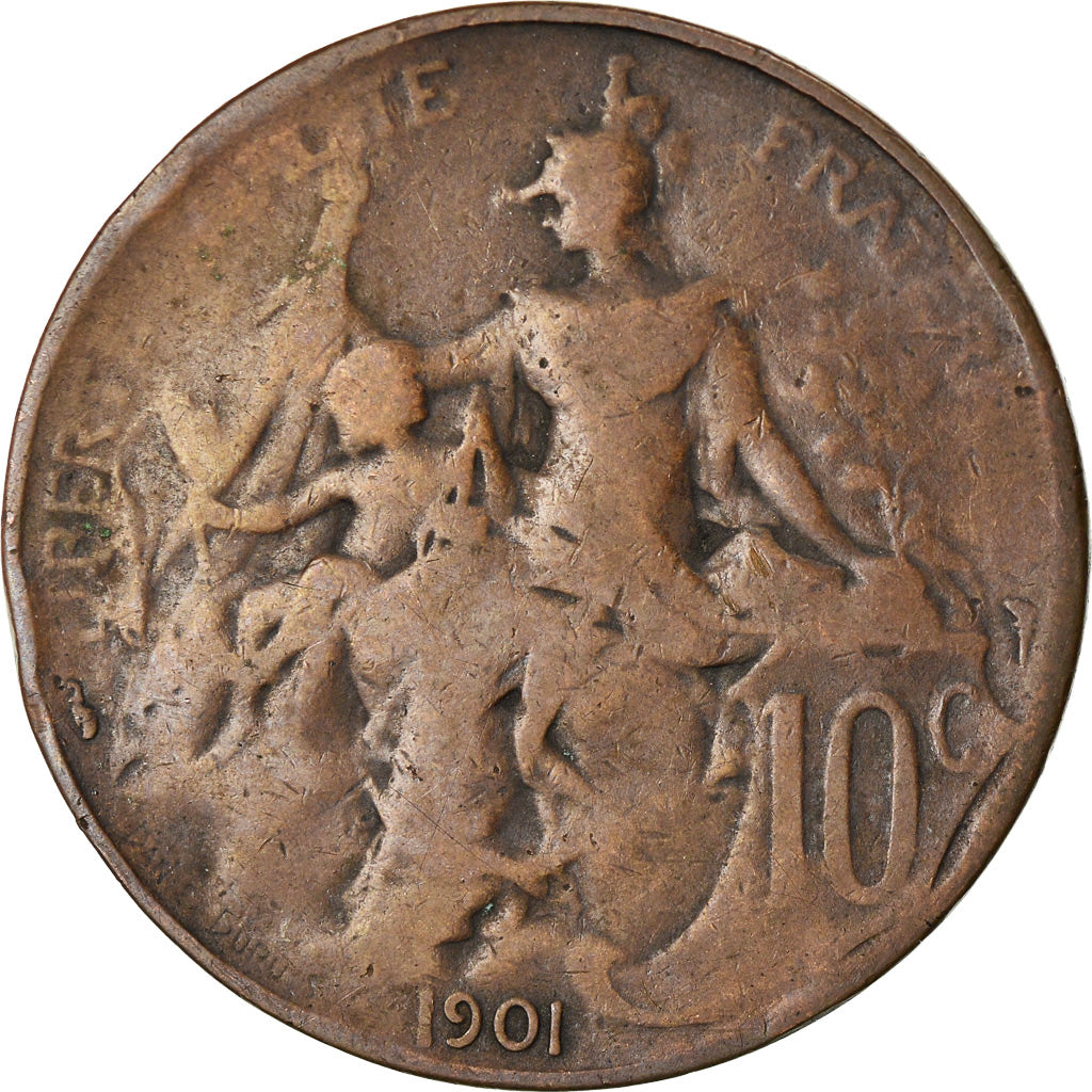 Münze, Frankreich, Dupuis, 10 Centimes, 1901, Paris, S, Bronze, KM:843