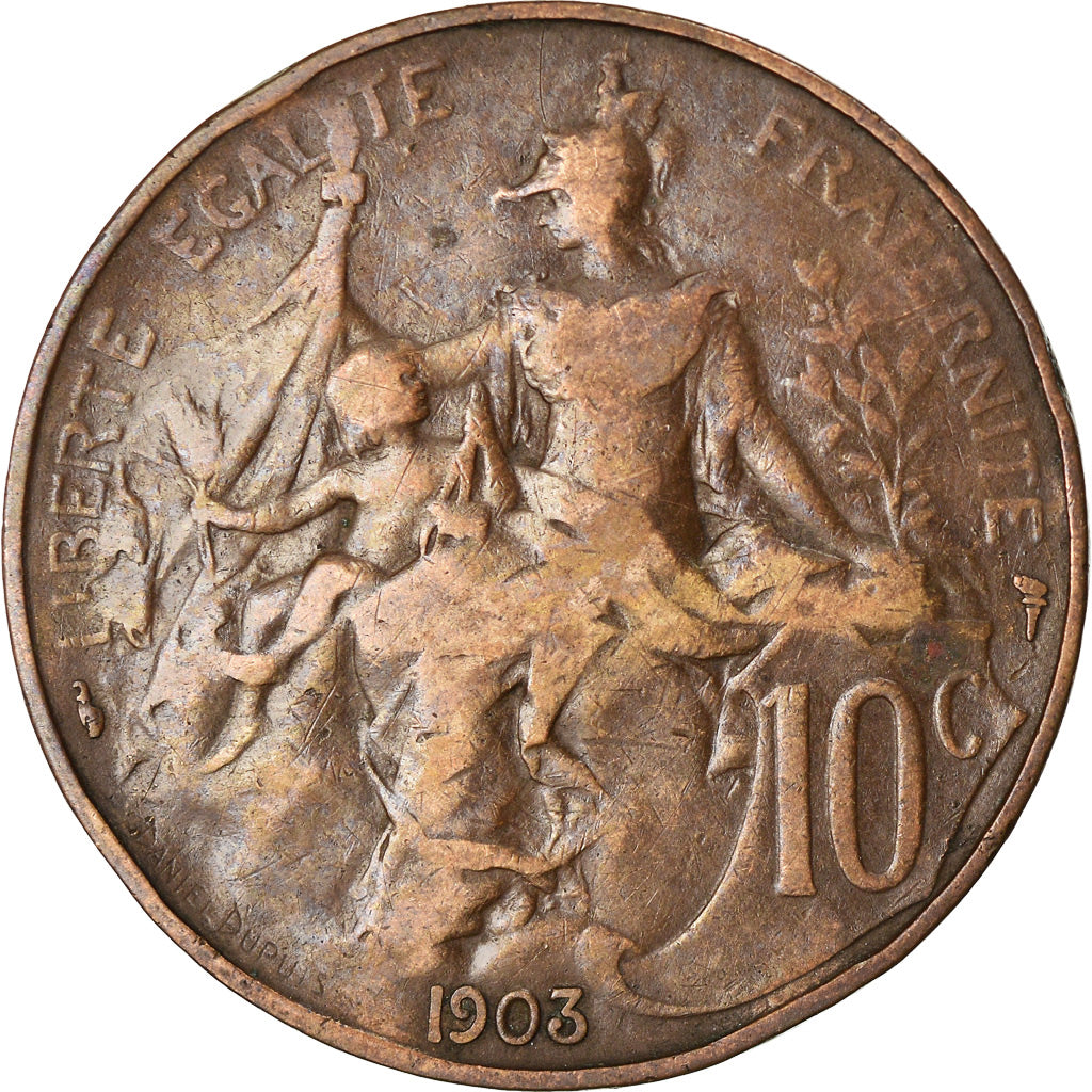 Monnaie, France, Dupuis, 10 Centimes, 1903, Paris, TB+, Bronze, Gadoury:277