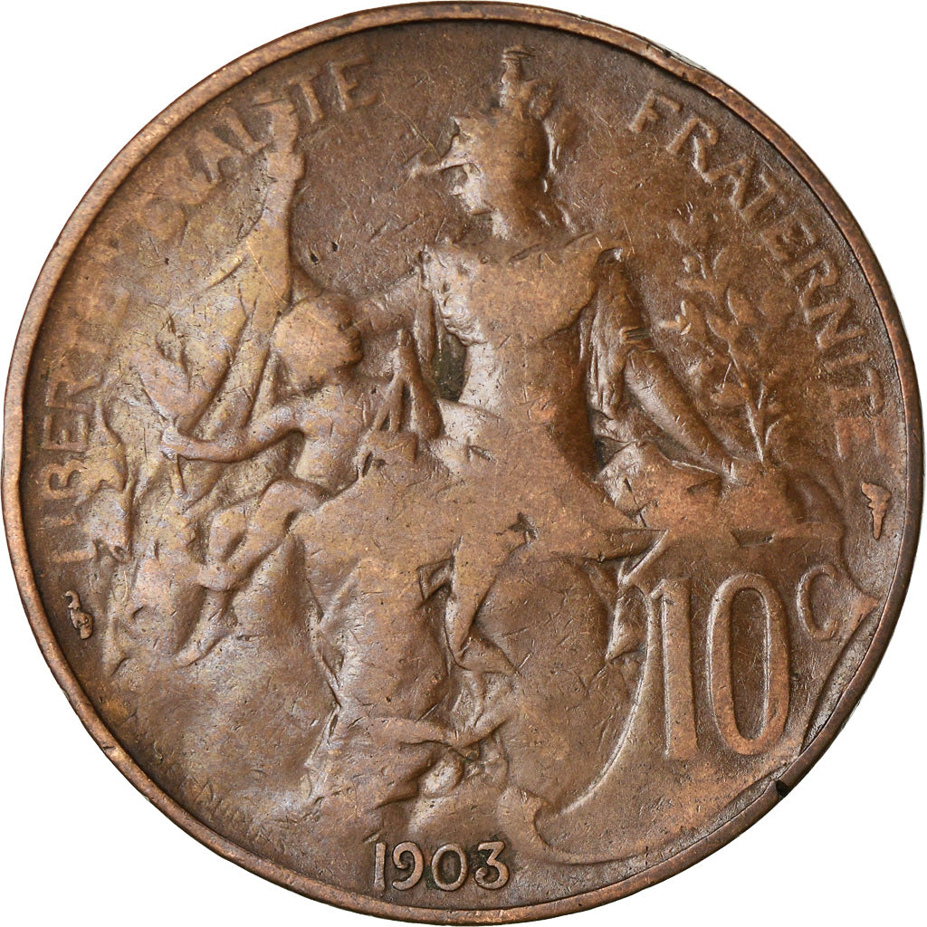 Coin, France, Dupuis, 10 Centimes, 1903, Paris, EF(40-45), Bronze, KM:843