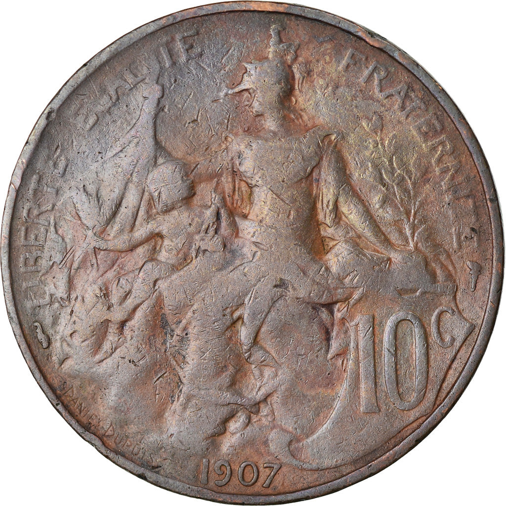 Monnaie, France, Dupuis, 10 Centimes, 1907, Paris, TB, Bronze, Gadoury:277