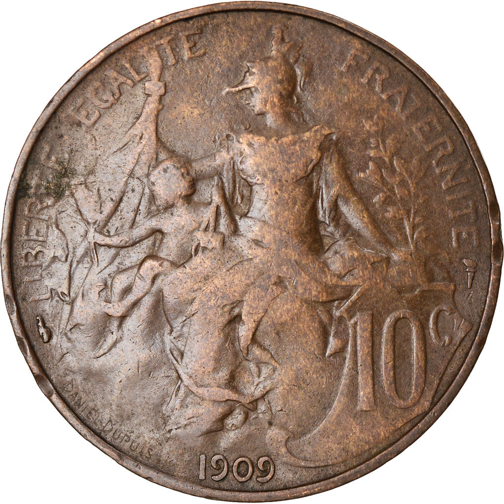 Coin, France, Dupuis, 10 Centimes, 1909, Paris, VF(30-35), Bronze, KM:843