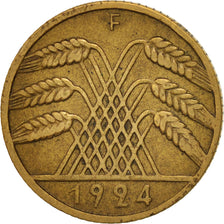 GERMANY, WEIMAR REPUBLIC, 10 Reichspfennig, 1924, Stuttgart, EF(40-45), KM 40