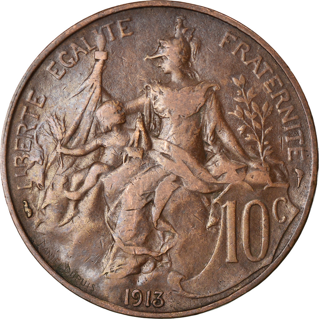 Coin, France, Dupuis, 10 Centimes, 1913, Paris, EF(40-45), Bronze, KM:843