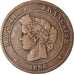 Monnaie, France, Cérès, 10 Centimes, 1896, Paris, TB+, Bronze, Gadoury:265a