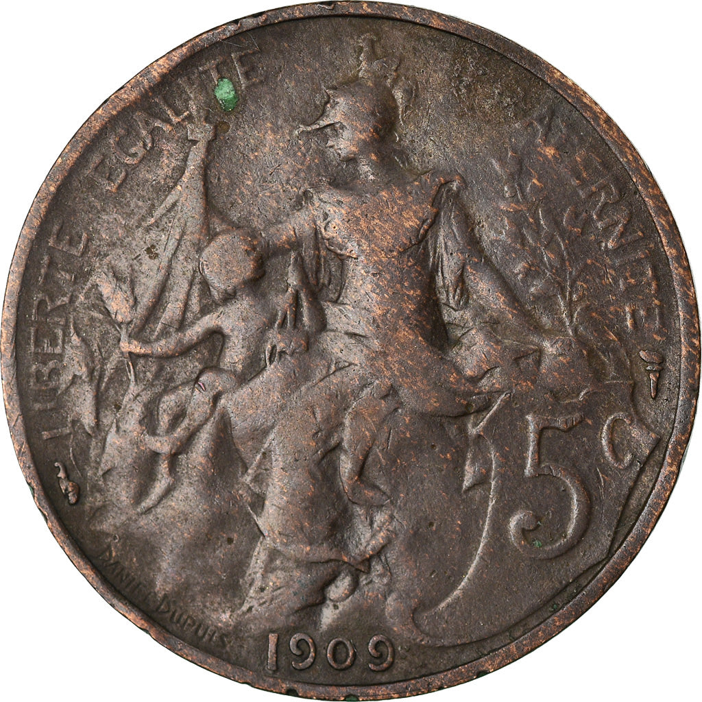 Coin, France, Dupuis, 5 Centimes, 1909, Paris, VF(20-25), Bronze, KM:842
