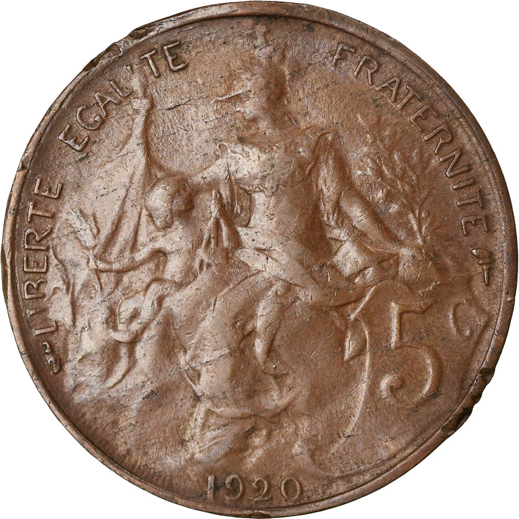 Coin, France, Dupuis, 5 Centimes, 1920, Paris, VF(30-35), Bronze, KM:842