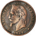 Moneda, Francia, Napoleon III, Napoléon III, 5 Centimes, 1861, Paris, BC+