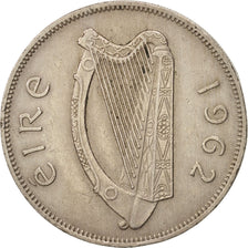 IRELAND REPUBLIC, 1/2 Crown, 1962, TTB, Copper-nickel, KM:16a