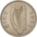REPUBBLICA D’IRLANDA, 1/2 Crown, 1962, BB, Rame-nichel, KM:16a