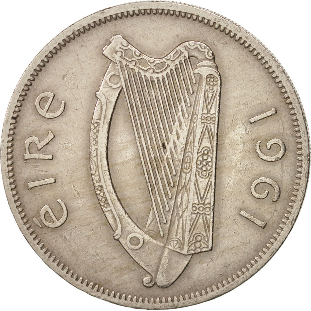 IRELAND REPUBLIC, 1/2 Crown, 1961, EF(40-45), Copper-nickel, KM:16a